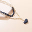 Exaggerated Heart-Shaped Acrylic Aluminum Layered Pendant Necklace