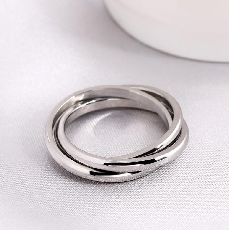 Fashion Titanium Steel Rotatable Star Moon Meditation Couple Rings Jewelry