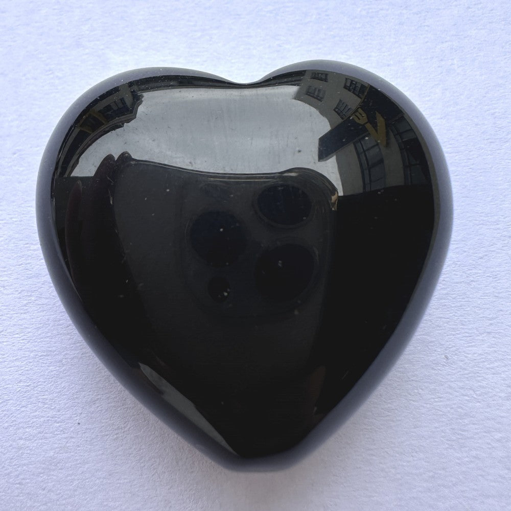 Natural Stone Crystal Obsidian Heart Shaped Gemstone Decor Beads