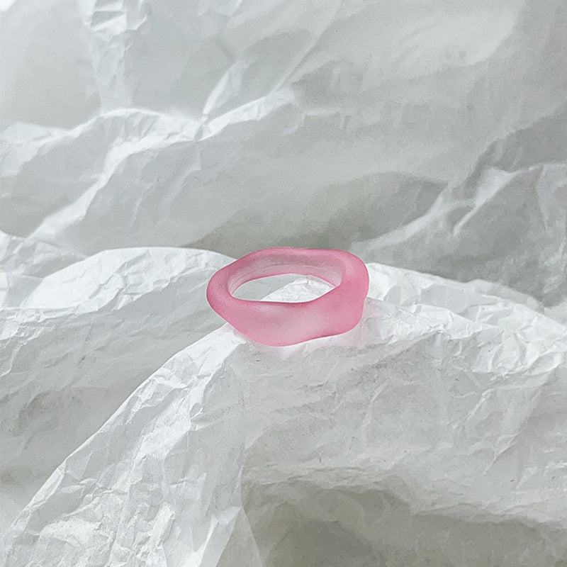 Minimalist Geometric Resin Candy Color Women's Ring