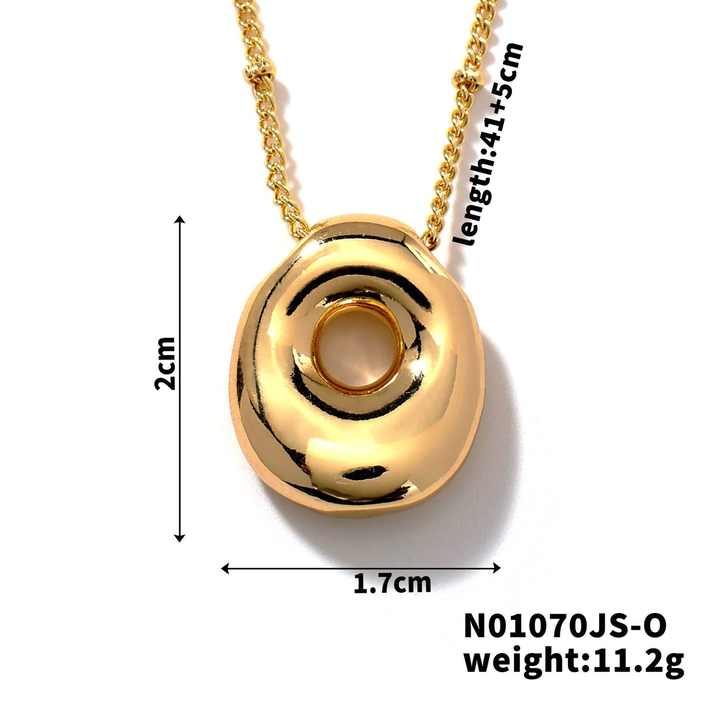 304 Stainless Steel Gold Plated Alphabet Pendant Necklace