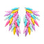 Elegant Feather Wings Alloy Inlay Glass Stone Women's Earrings