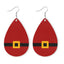 1 Pair Classic Christmas Tree Snowflake PU Leather Drop Earrings