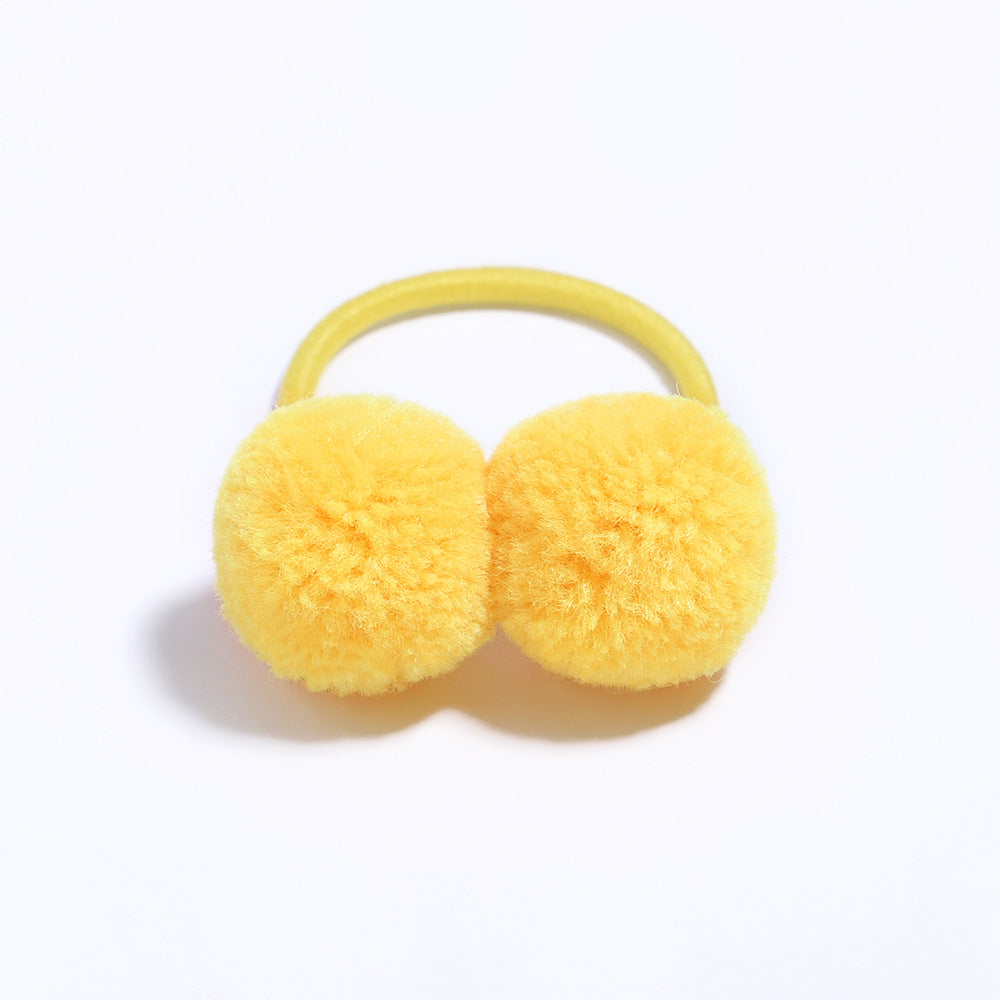 Fashion Simple Hair Ring Rubber Band with Cute Pom Pom for Kids