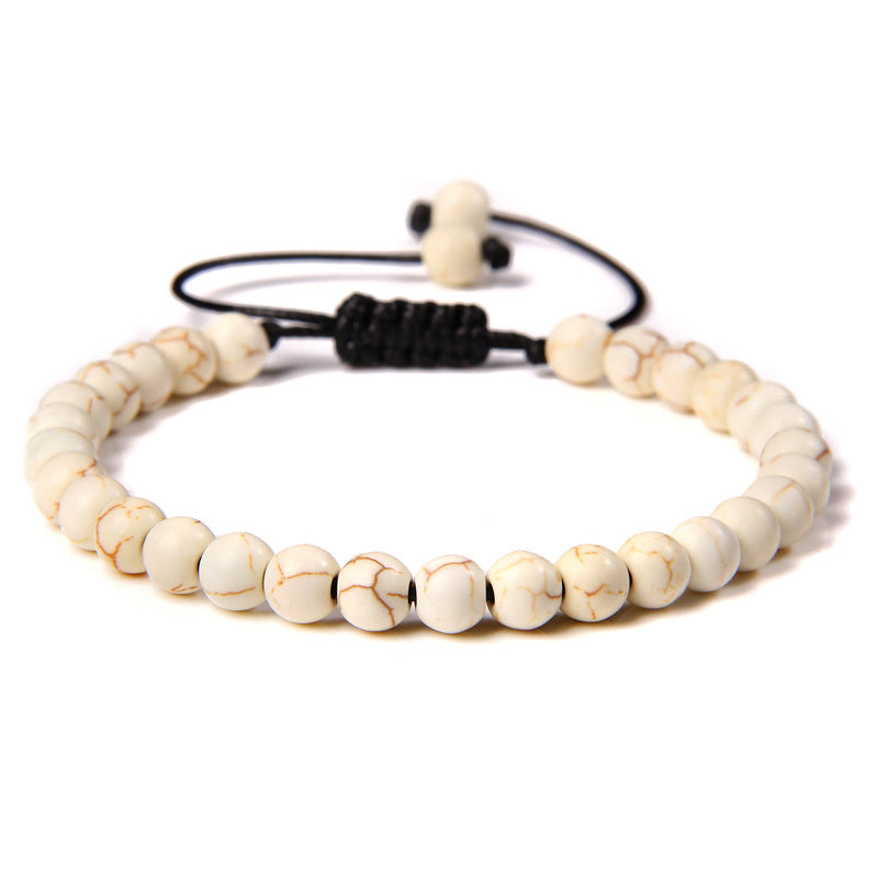 Ethnic Natural Stone Agate Beaded Adjustable Yoga Bracelet