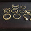 Simple Multi-layer Twist Ring and Minimalist Earrings Set - 8 Pieces