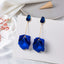 925 Silver Needle Acrylic Petal Vintage Statement Earrings