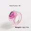 IG Style Y2K Heart Shape Resin Enamel Rhinestone Women's Wide Band Ring