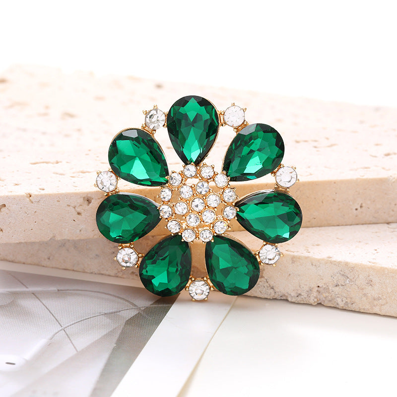 4cm Zinc Alloy Gemstone Crystal Flower DIY Ornament Beads Accessories