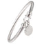 Ethnic Stainless Steel Charm Bangle with 18k Gold Plated Round Pendant