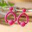 Bohemian Rattan Circle Braid Straw Drop Earrings for Vacation