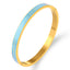 Streetwear Stripe Enamel Stainless Steel Bangle Bracelet