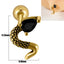 18K Gold Plated Stainless Steel Zircon Ghost Head Snake Earrings & Ear Cartilage Rings