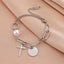 Elegant Streetwear Cross Stainless Steel Pearl Chain Bracelet