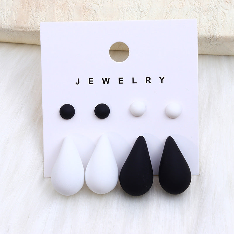 1 Set Cute Water Droplet Acrylic Stud Earrings Set