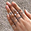 Vintage Alloy Mushroom & Heart Ring Set - 13 Pieces