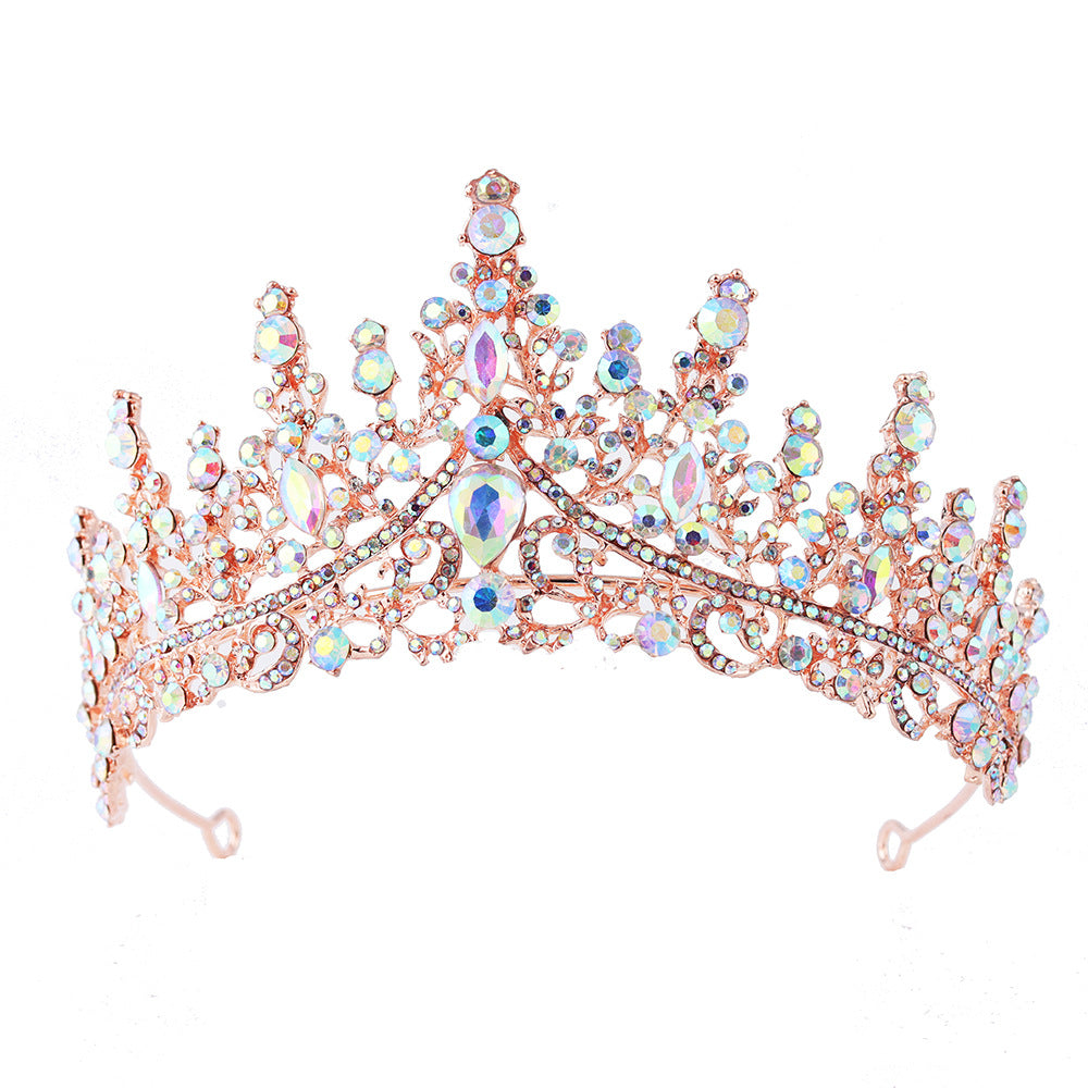 Women's Elegant Rhinestone Alloy Crown Bridal Headgear for Weddings and Parties