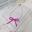 Simple Bow Knot Crystal and Pearl Beaded Pendant Necklace for Women