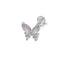 Butterfly Bow Knot Leaf Lip Rings with White Zircon and Rhinestones in Stainless Steel and Gold Plated Finish