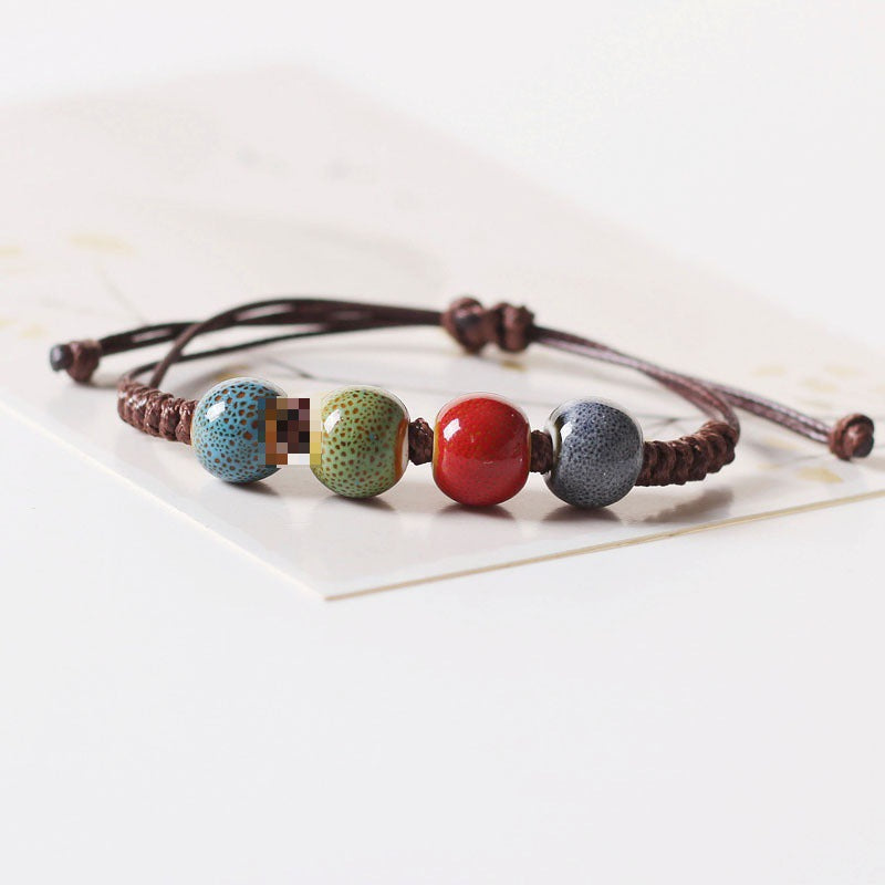 Ethnic Style Jingdezhen Ceramic Knitted Women's Bracelet