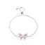 Elegant Pink Crystal Butterfly Bracelet - Fashionable Copper Hollow Design