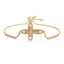 Casual Streetwear Minimalist 18k Gold Plated Zircon Cross Bracelet