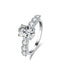 Oval Moissanite Ring in Sterling Silver 2 Carat