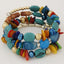 Bohemian Resin Beaded Layered Bangle Set with Agate and Shell Accents