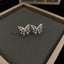 Elegant Zircon Butterfly Copper Stud Earrings