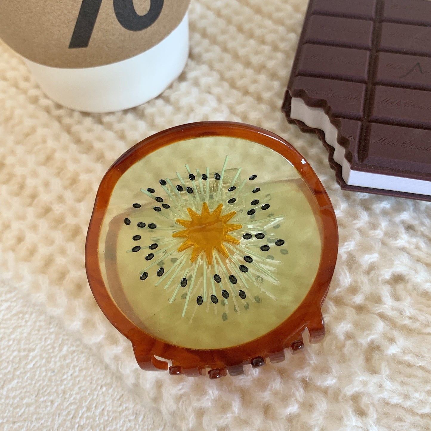 Vintage Kiwi Fruit Acetate Hair Claw Clip