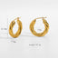 Gold-plated Twisted Croissant Stainless Steel Hoop Earrings