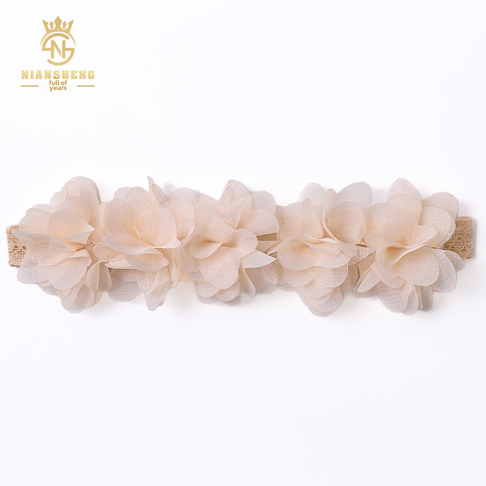 Floral Handmade Hair Clip and Baby Headband Set - High-Quality Newborn and Children's Hair Accessories