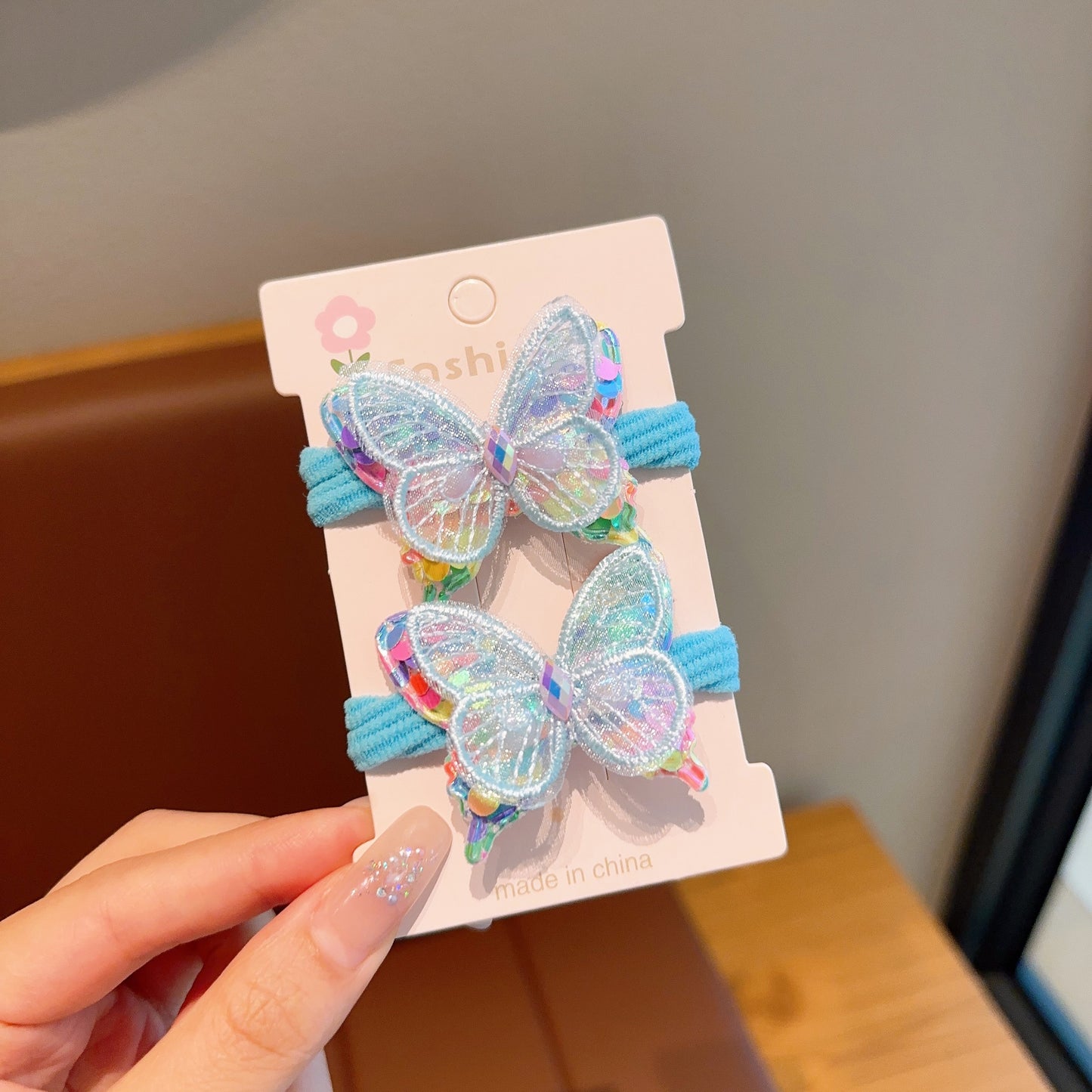 Sweet Butterfly Embroidered Pearl Hair Clip for Girls