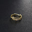Fashion Copper Inlaid Zircon  Symmetrical Lightning Gold Ring