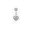 Heart Shape Zircon Inlay 316 Stainless Steel Belly Ring