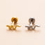 18K Gold Plated Heart & Butterfly Cartilage Stud Earrings with Zircon Inlay