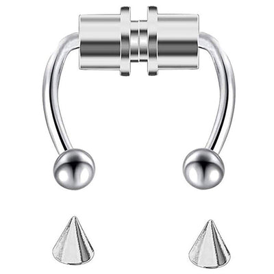 Fashion Geometric Magnetic Faux Nose Ring Stainless Steel Horseshoe Design