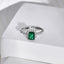 Modern Square Sterling Silver Zircon Inlay Open Ring