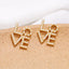 Wholesale Love Letter Copper Inlaid Zircon Stud Earrings