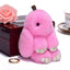 Plush Rabbit Faux Fur Bag and Car Charm Keychain