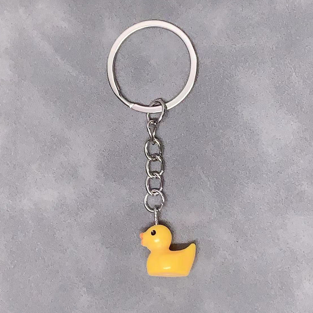 Cute Yellow Duck Resin Keychain Pendant Accessory