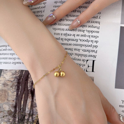 Geometric 18K Gold Plated Stainless Steel Anklet and Minimalist Titanium Steel Bracelet Set for Women