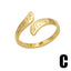 Retro Geometric 18k Gold Plated Open Ring for Women