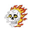 Halloween Flame Skull Alloy Brooch Pin Accessory