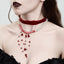 Gothic Blood Drip Pearl Crystal Tassel Choker Necklace