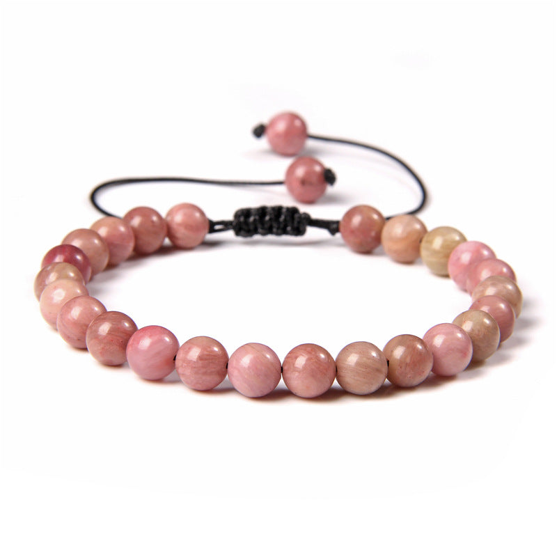 Ethnic Natural Stone Agate Beaded Adjustable Yoga Bracelet