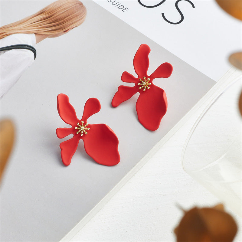 Fashion Pastel Flower Alloy Stud Earrings