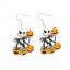 1 Pair Retro Halloween Acrylic Alloy Drop Earrings with Ghost, Skull, and Spider Design