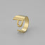 Fashion Alphabet Titanium Steel Gold Plated Open Ring