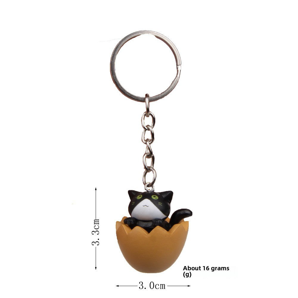 Cute Cat Alloy Plastic Keychain Pendant - DIY Creative Cartoon Design